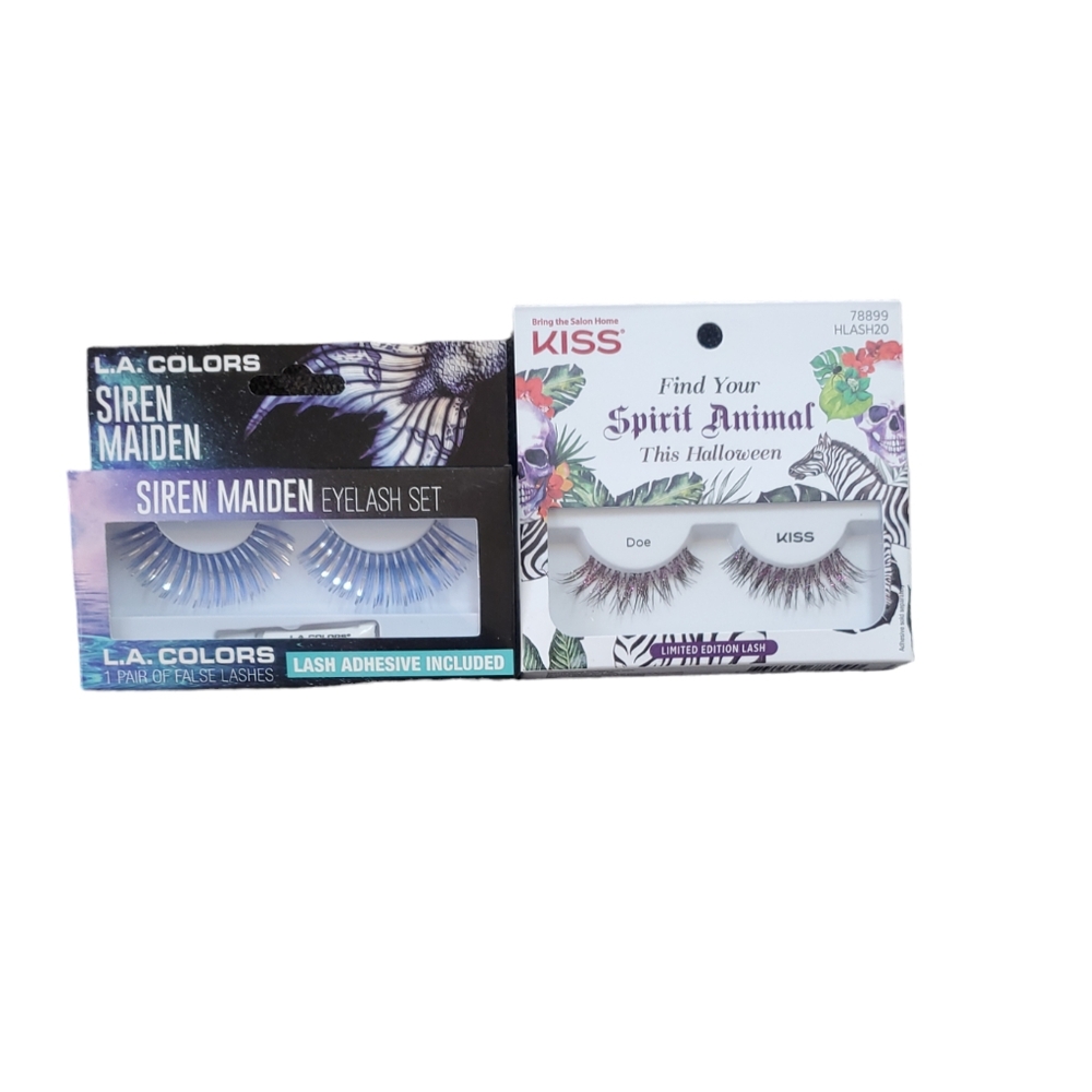 Lot of 2 KISS & L.A.Colors Lashes Halloween LIMITED EDITION Spirit Animal